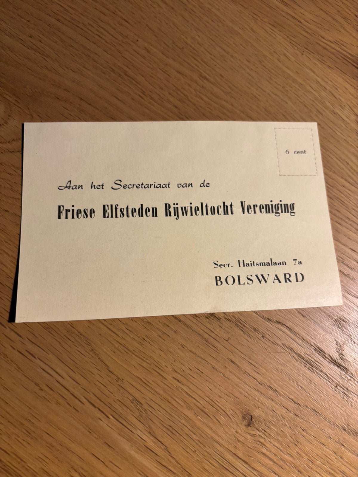 Briefkaart Friese Elfstedentocht rijwieltocht vereniging, Ophalen of Verzenden, Briefkaart
