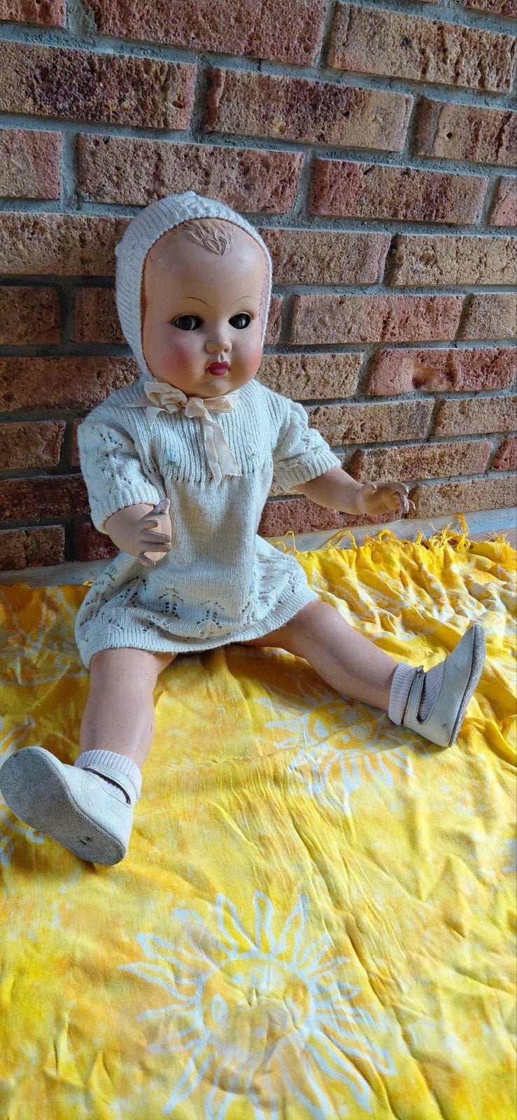 Antieke Italiaanse celluloid pop Athena Piacenza 65 cm", Antiek en Kunst, Ophalen of Verzenden
