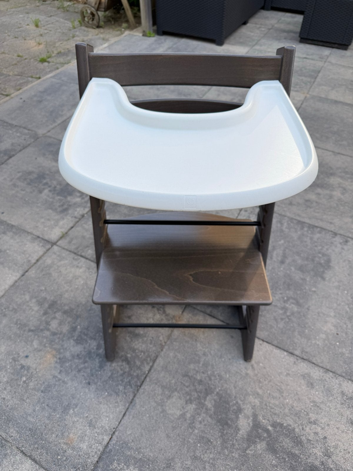 Stokke Tripp Trapp meegroeistoel met eetblad, Ophalen of Verzenden, Gebruikt, Meegroeistoel, Afneembaar eetblad