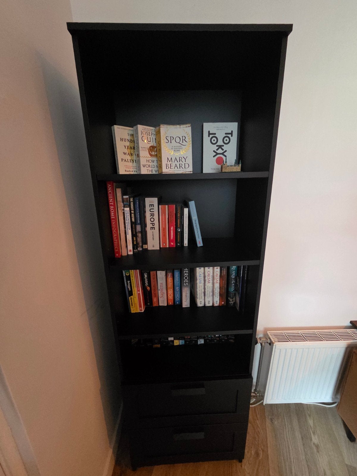 IKEA Brimnes Boekenkast Zwart met 2 Lades, Ophalen, Gebruikt, Eikenhout, 50 tot 100 cm