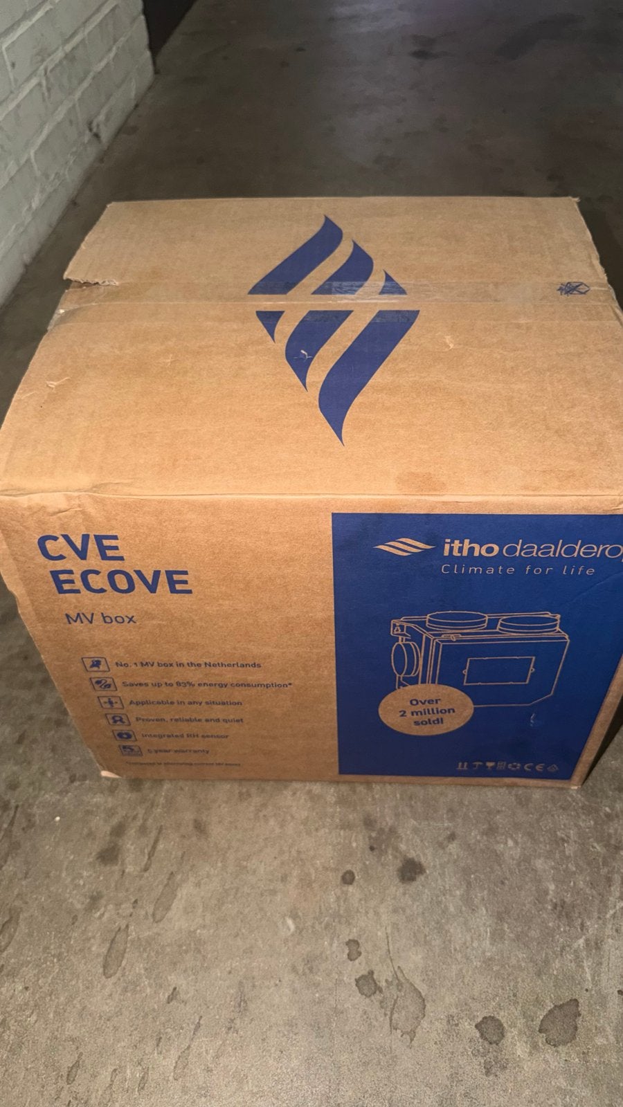 Itho Daalderop CVE ECOVE MV box ventilatiesysteem, Ophalen of Verzenden, Nieuw, Ventilator