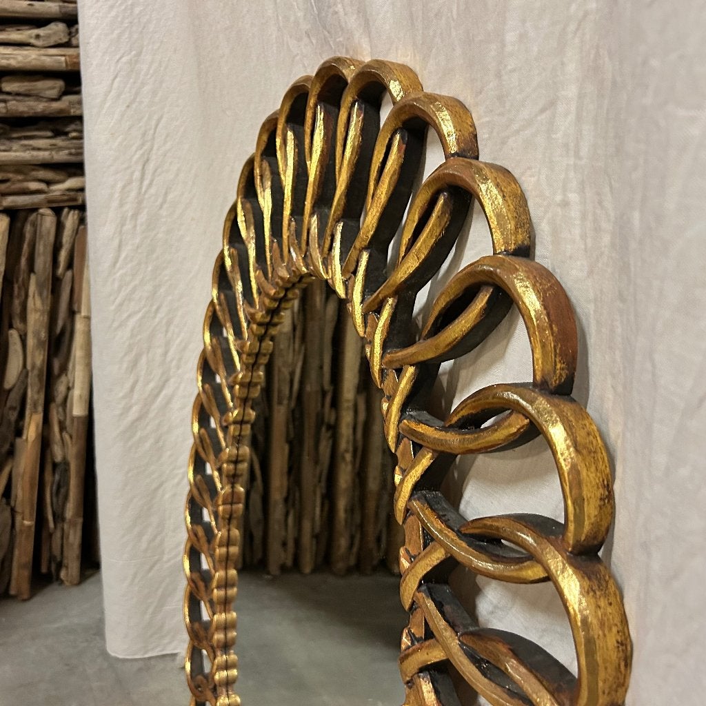 Ovale spiegel – Houten lijst - 100 x 80 cm - Bij TTM Wonen, TTM Wonen, Meubels – (Perzische) Tapijten en Woonaccessoires, Nieuw