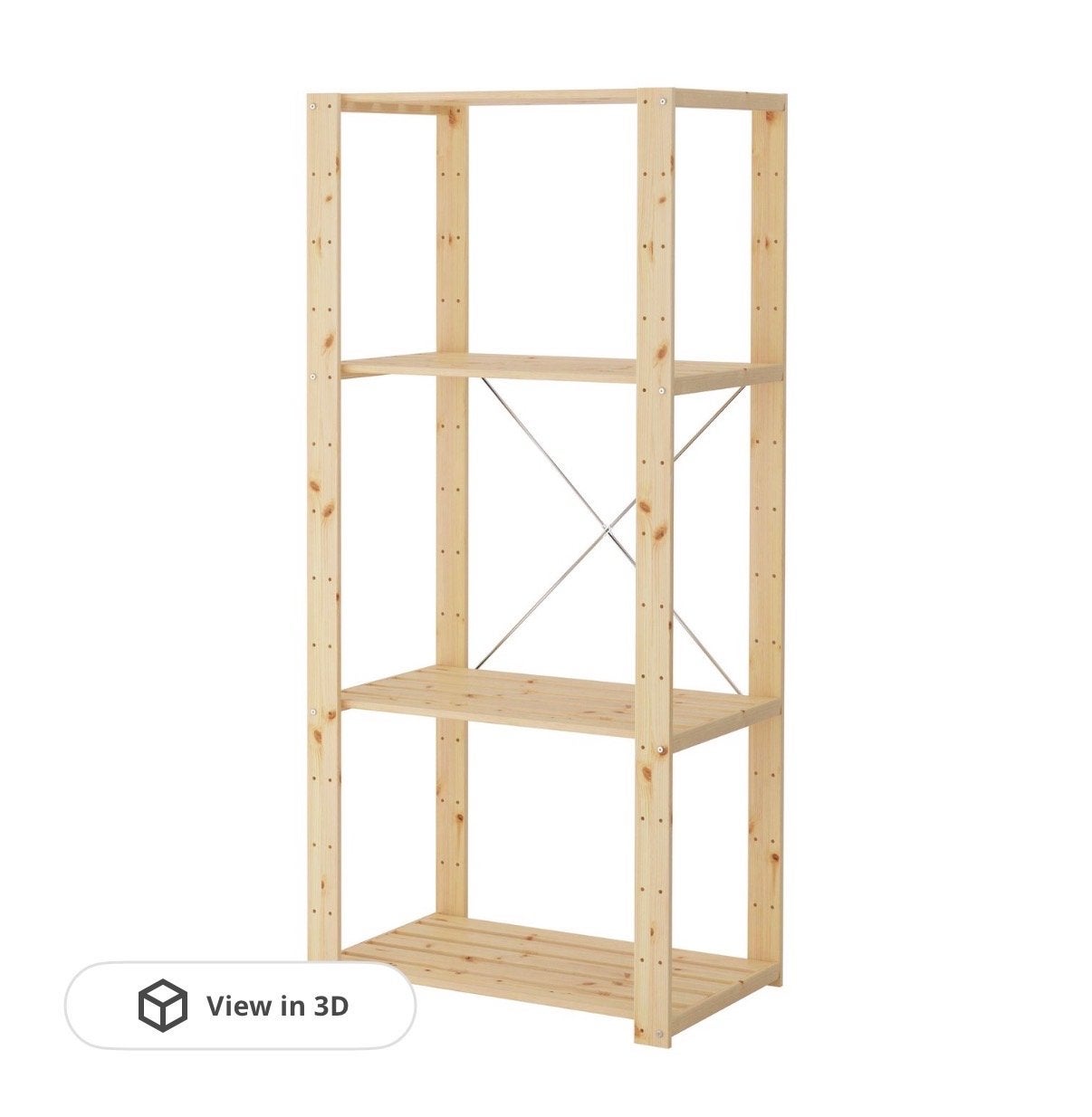 IKEA IVAR stellingkast, grenen, 4 planken, Huis en Inrichting, Met plank(en), Gebruikt, 25 tot 50 cm, 50 tot 100 cm