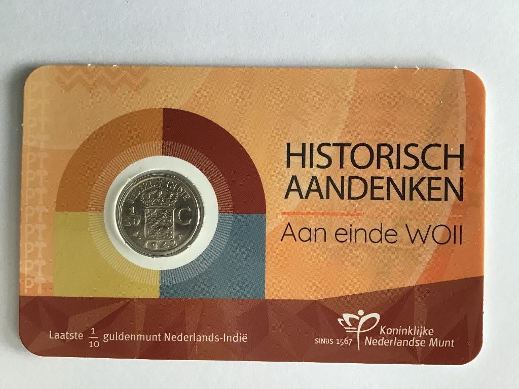 1/10 Gulden Nederlands-Indië 1942 S, Postzegels en Munten, Munten | Nederland, Zilver, Ophalen of Verzenden, 10 cent, Koningin Wilhelmina