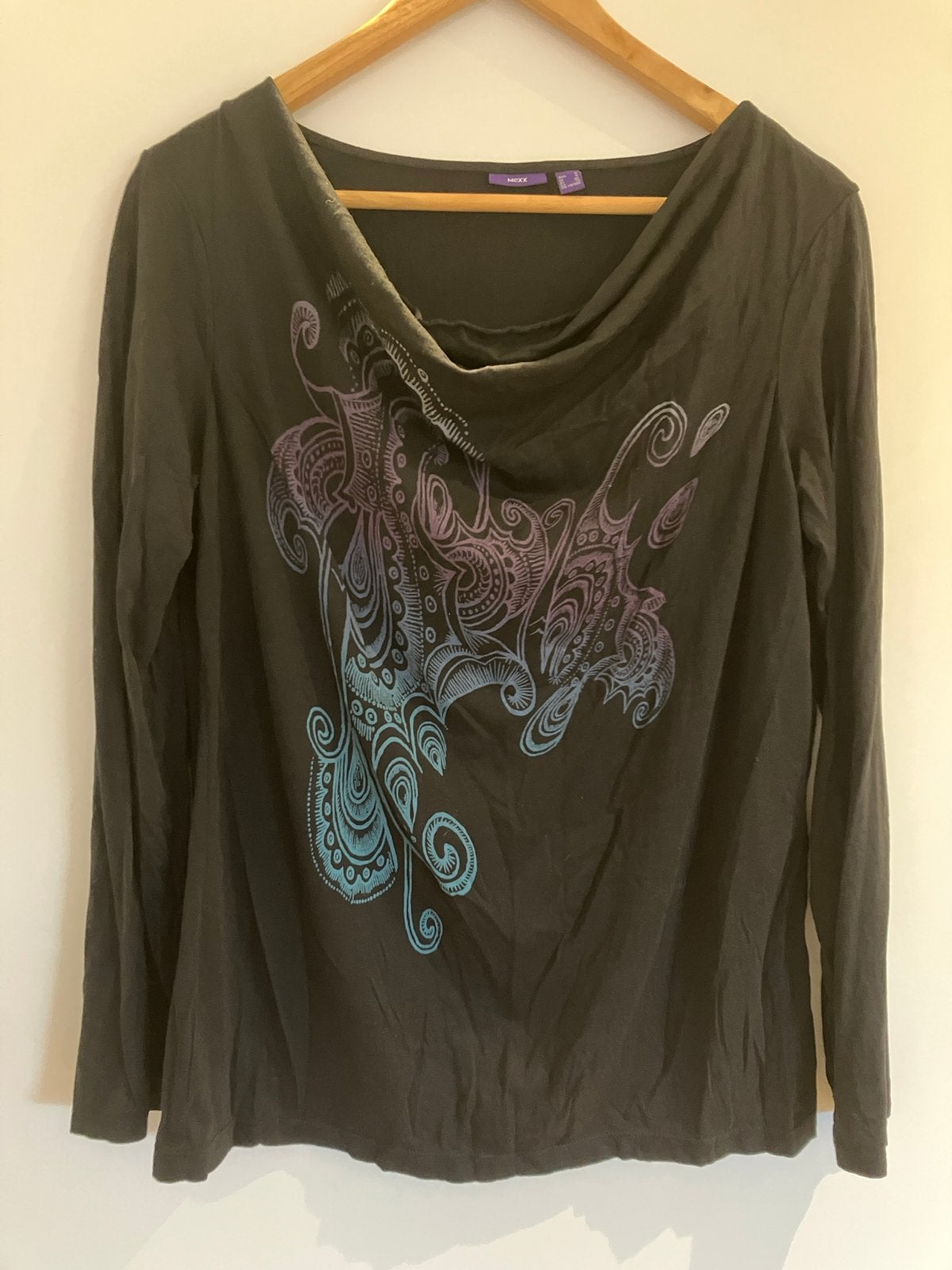 Mexx shirt met lange mouwen en print - Maat XL, Maat 46/48 (XL) of groter, Ophalen of Verzenden, Lange mouw, Grijs