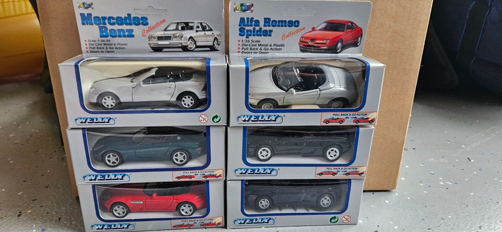 6 Welly modelauto's - Lamborghini, Porsche, BMW, Alf, Hobby en Vrije tijd, Modelauto's | 1:43, Ophalen of Verzenden, Nieuw, Auto