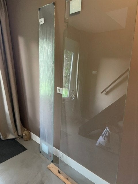 Douchewand in 2 delen, Ophalen, Nieuw, Glas, Douche