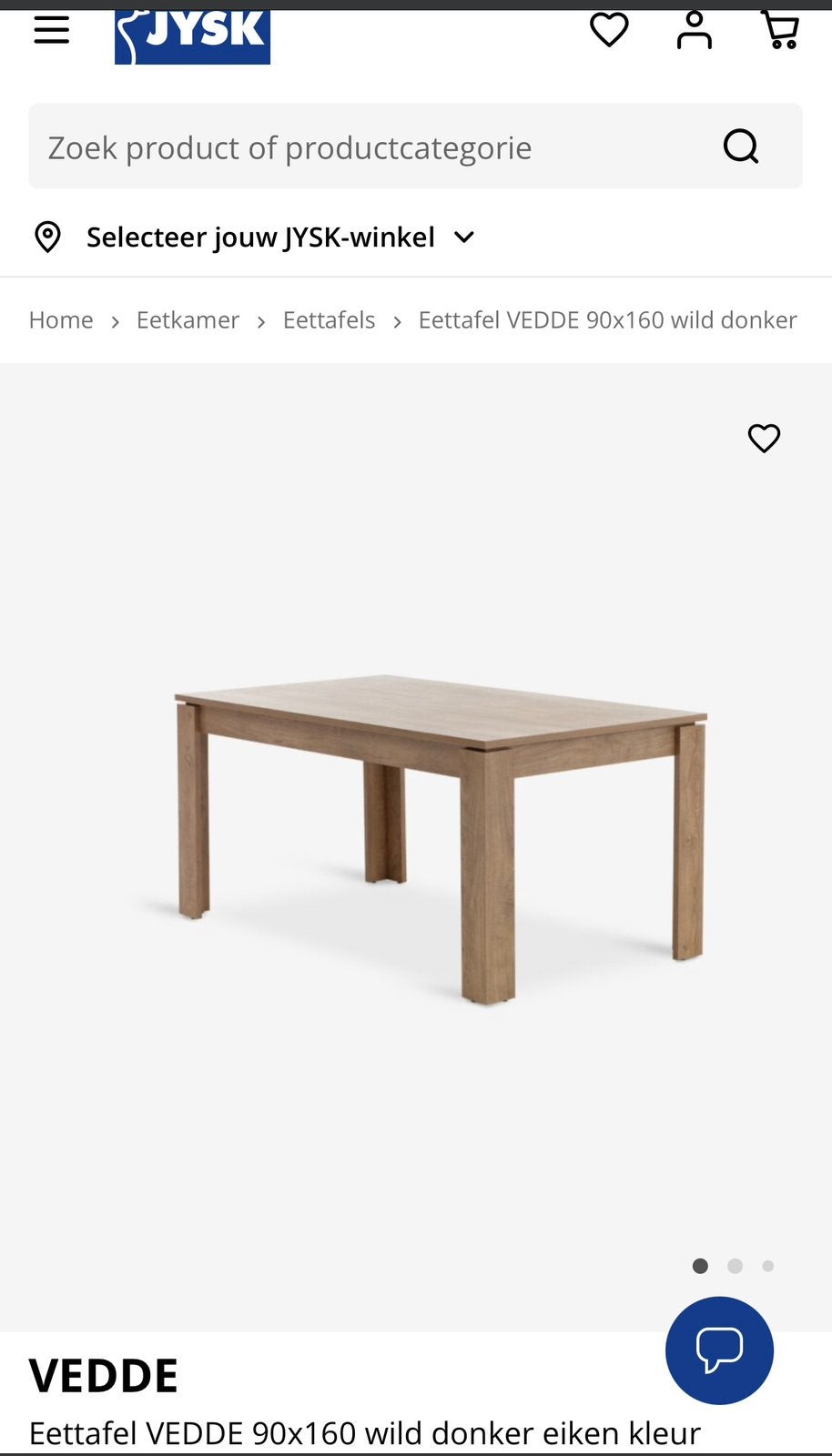 Tafel Vedde, Huis en Inrichting, Ophalen, Nieuw, 50 tot 100 cm, Rechthoekig