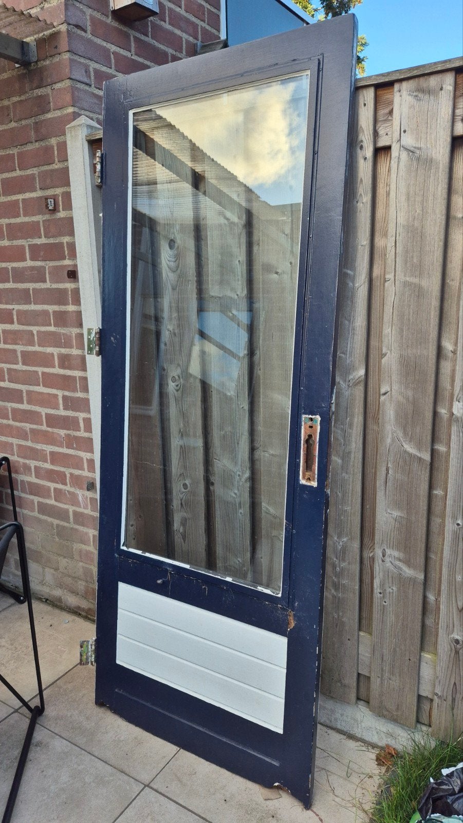 Hardhouten buitendeur opknapper, Ophalen, Gebruikt, 80 tot 100 cm, Buitendeur