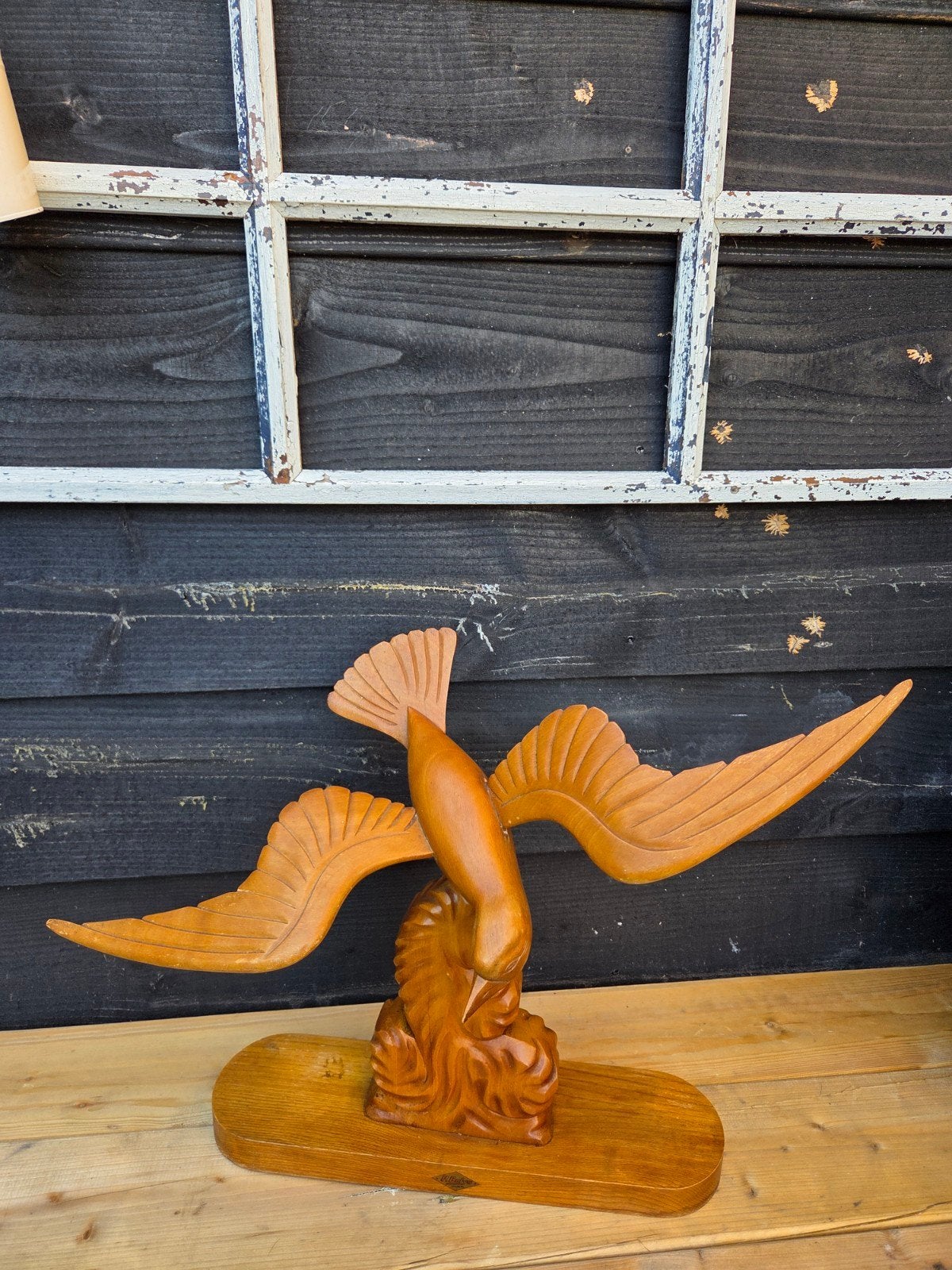 houten vintage sculptuur, Antiek en Kunst, Ophalen of Verzenden, Hout, Bruin
