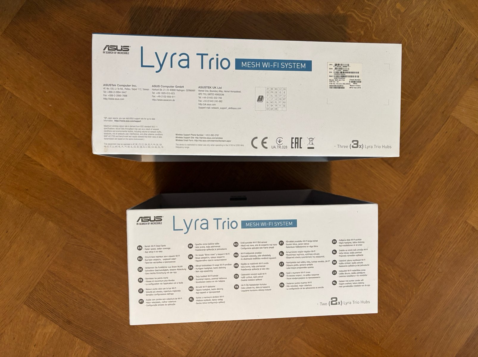 Foto 5 van Nieuw in doos: 5 stuks ASUS Lyra Trio mesh AC1750 router