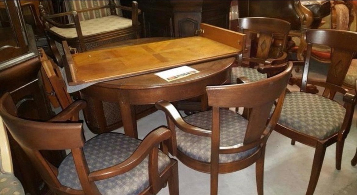 Bannink Jugendstil Uitschuifbare Eetkamertafel, Ophalen