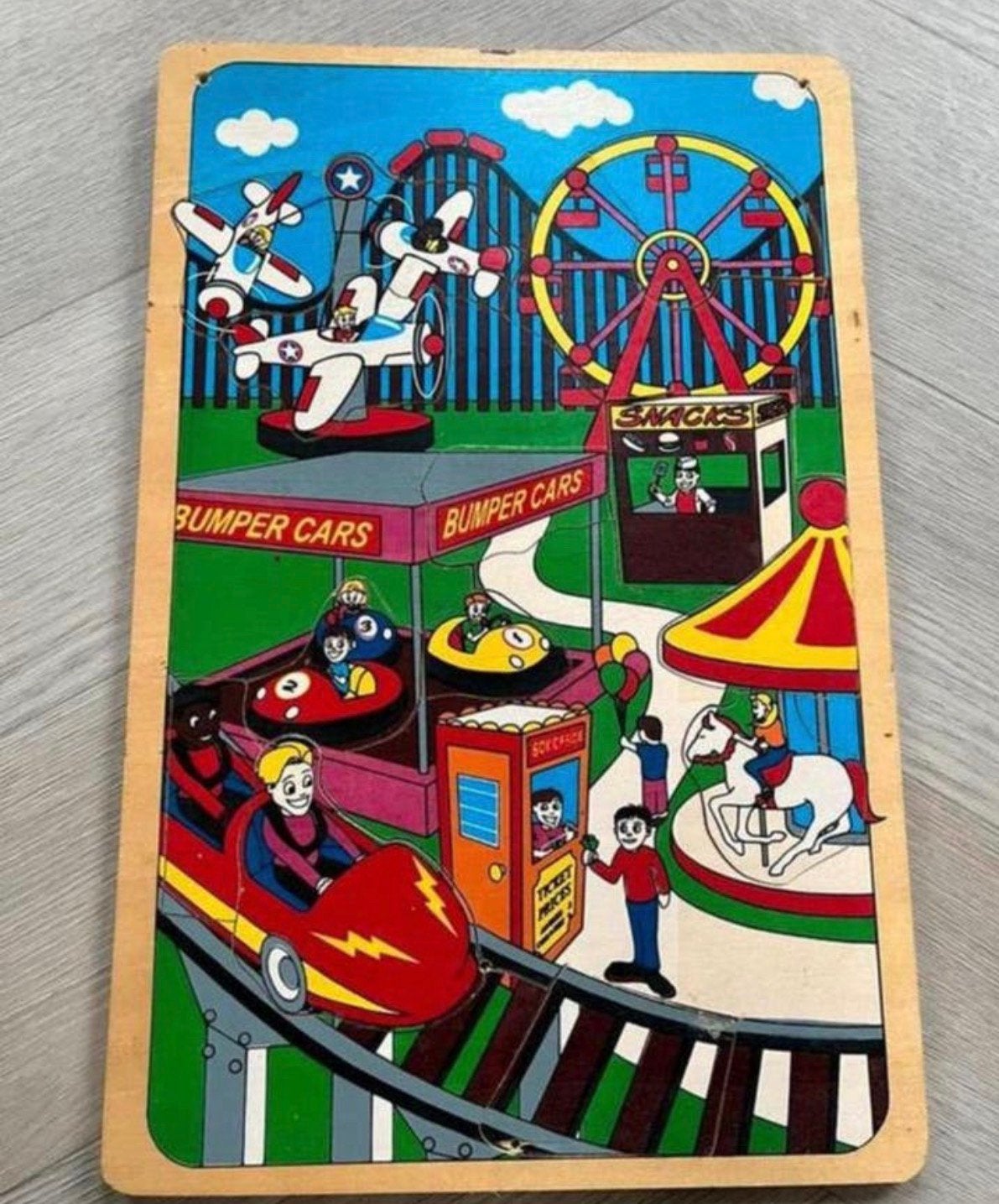 Antieke Puzzel de kermis, Ophalen of Verzenden