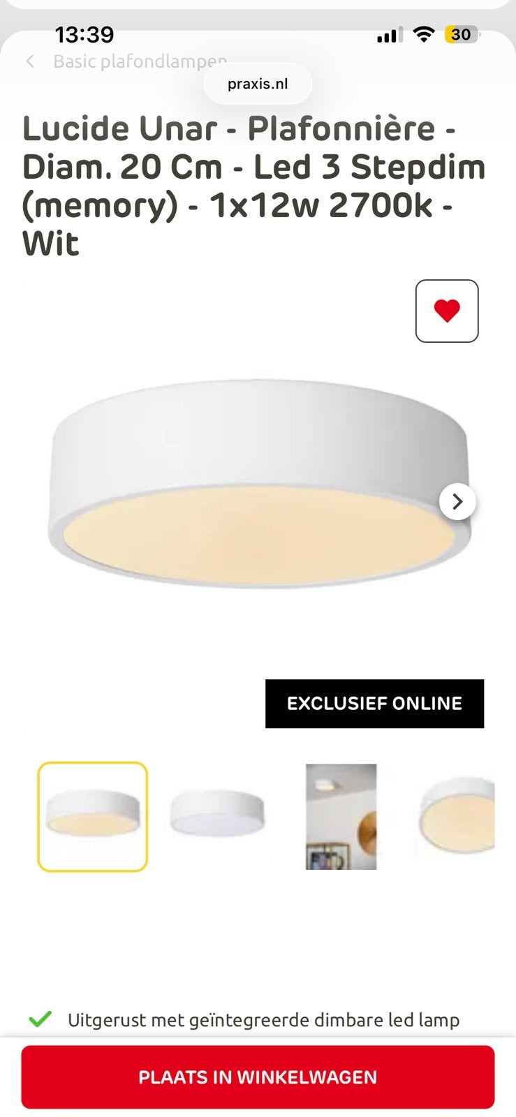 2 Plafondlampen Lucide, Ophalen, Modern, Nieuw, Wit