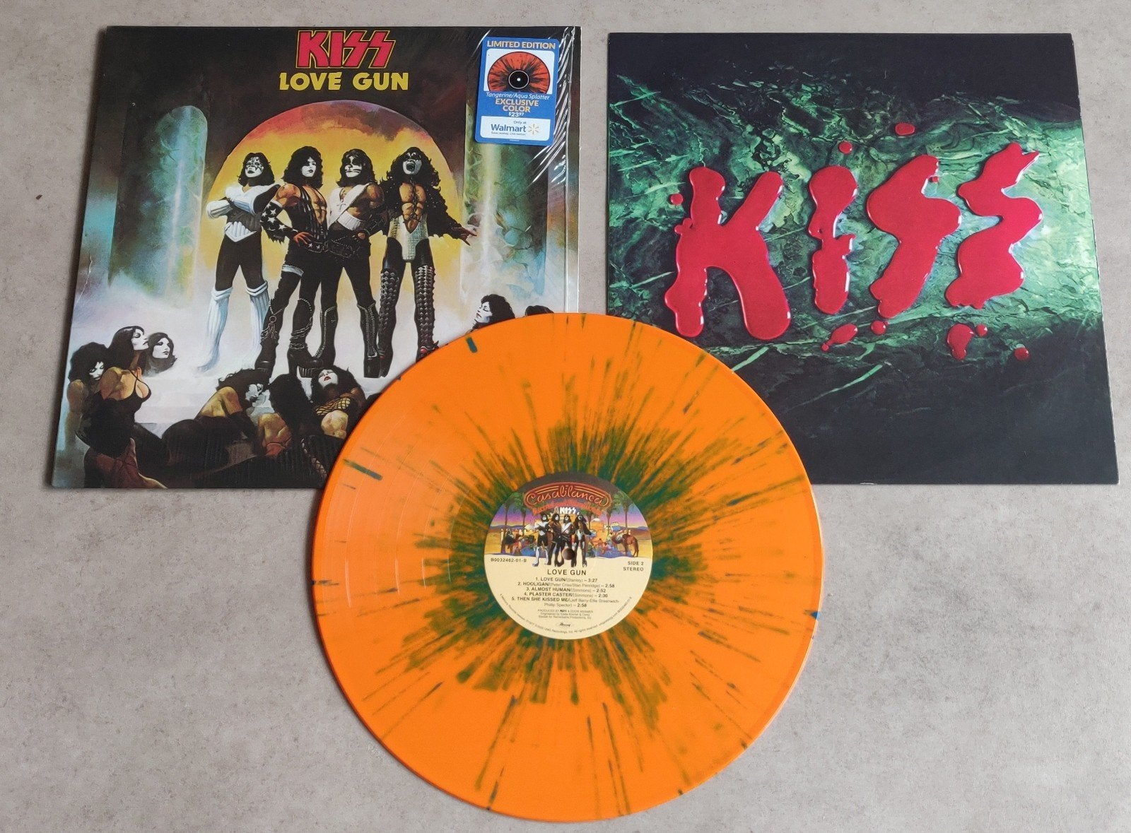 lp Kiss love gun op splatter vinyl, Ophalen of Verzenden