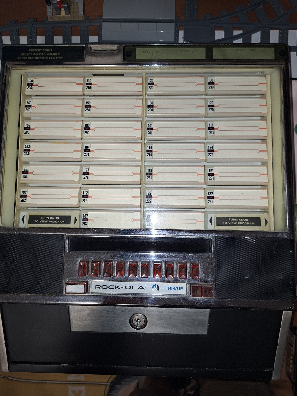 Rock Ola Trivue Jukebox met geldklep - Speciale Uitvoering, Ophalen, 1970 tot heden, Rock Ola
