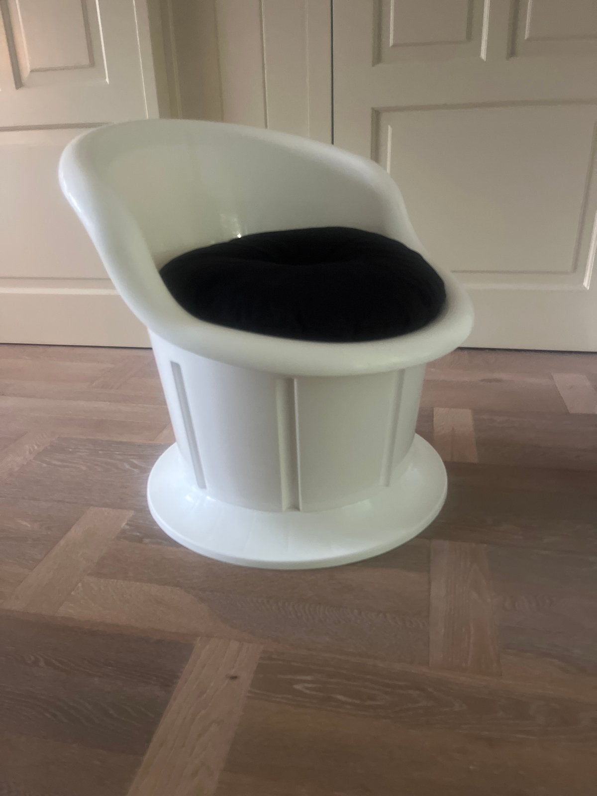 Vintage IKEA Popptorp Fauteuil Wit met Zwart Kussen Jaren 90, Ophalen, Gebruikt, Minder dan 75 cm, Minder dan 50 cm