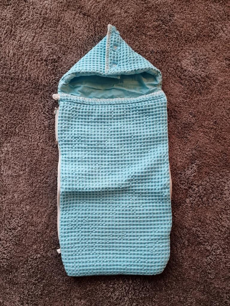 Koeka Voetenzak wafel/flanel Antwerp aqua blauw TOG 3.4, Kinderen en Baby's, Ophalen of Verzenden, Zo goed als nieuw, Slaapzak
