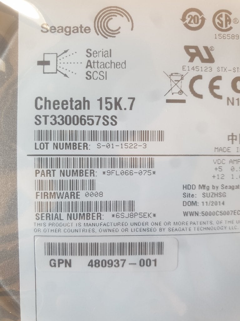 Seagate Cheetah 300GB 6G 15K.7 3.5"" SAS  nieuw, Computers en Software, Intern, SAS, Server, HDD