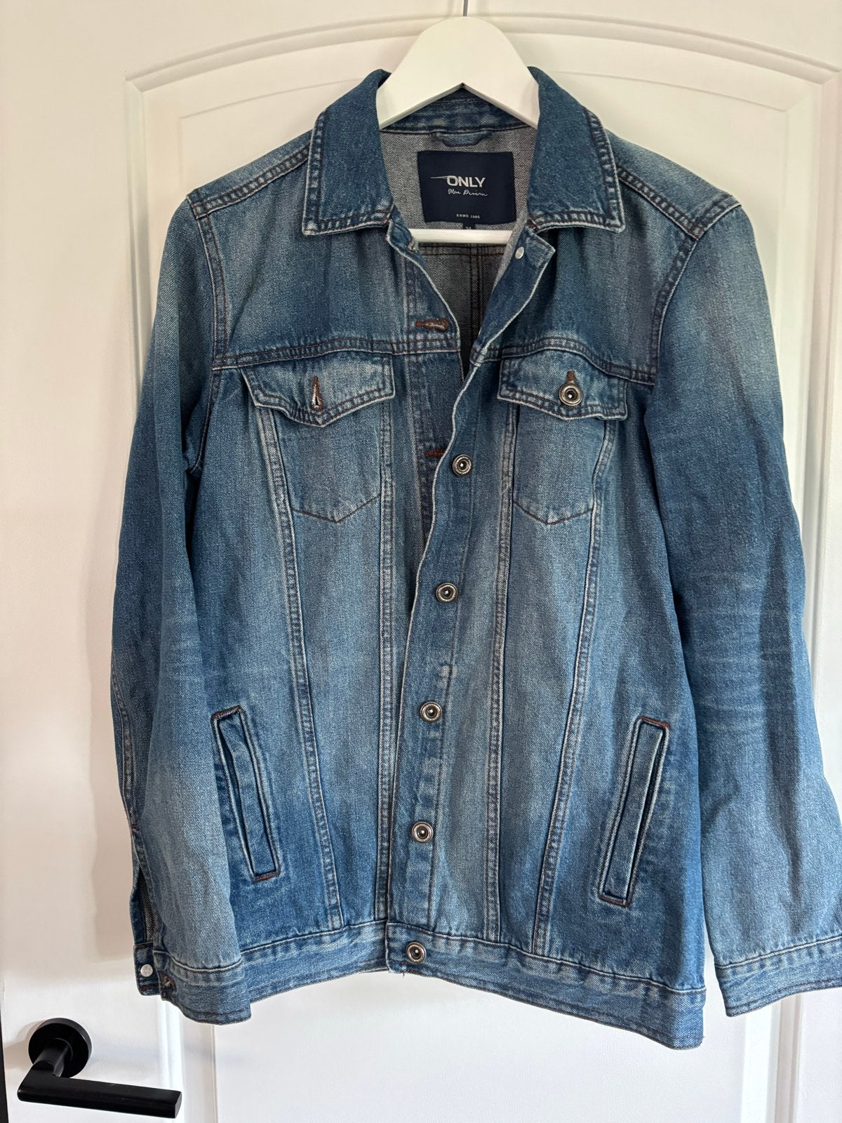 ONLY Blue Denim Oversized spijkerjack, Ophalen of Verzenden, Gedragen, Maat 34 (XS) of kleiner, Blauw