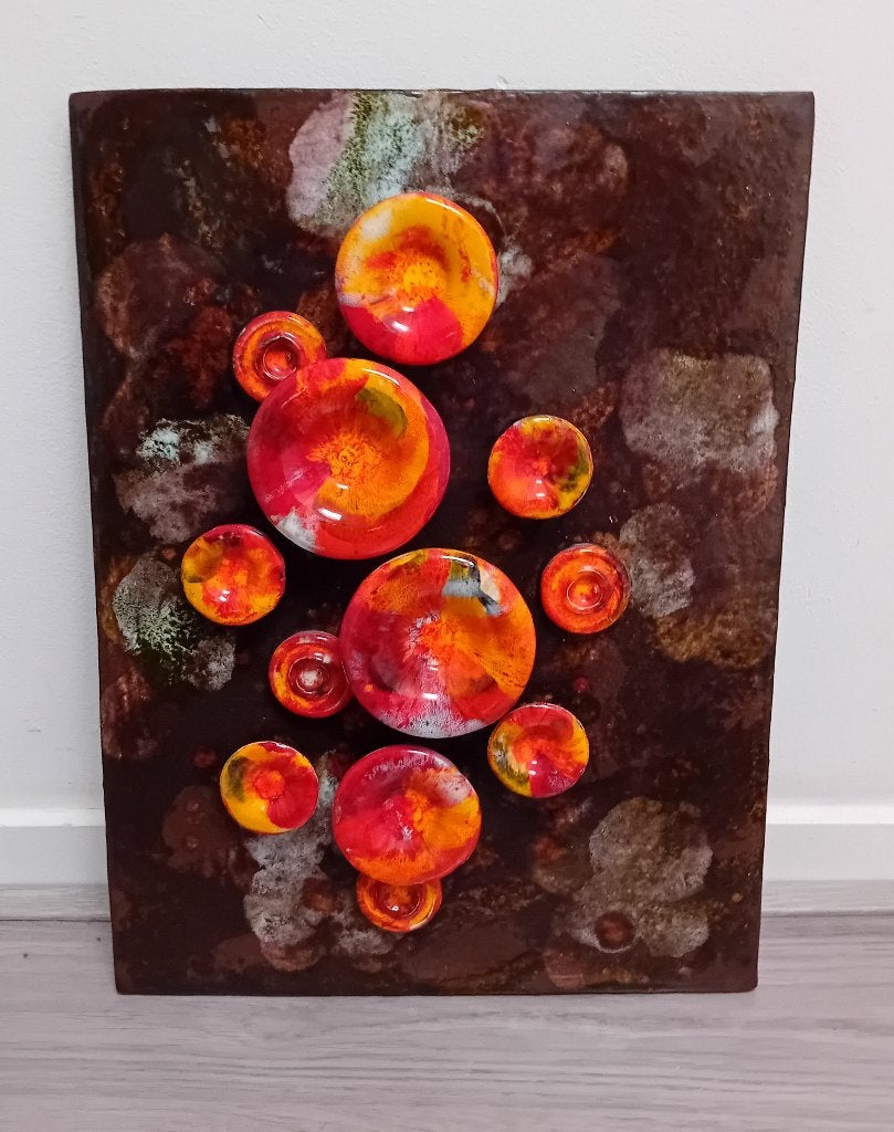 grote psychodelische wandtegel Ruscha Mushroom Fat Lava, Antiek en Kunst, Verzenden