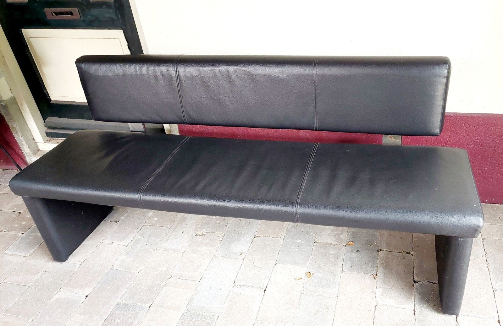 Bankje zwart skai, Ophalen, 75 tot 100 cm, Tweepersoons, 150 tot 200 cm