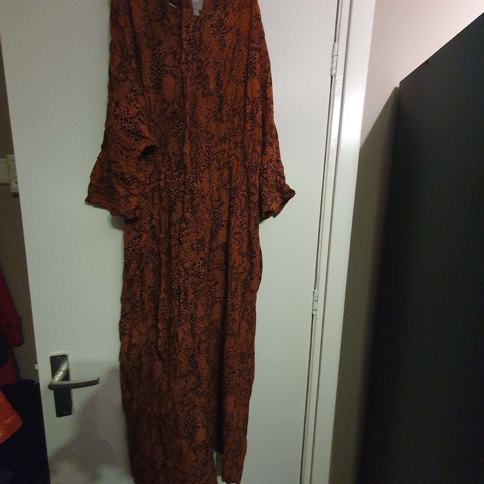 ASOS Maxi Jurk met Slangenprint - Maat 46/48 (XL), ASOS, Maat 46/48 (XL) of groter, Oranje, Ophalen of Verzenden