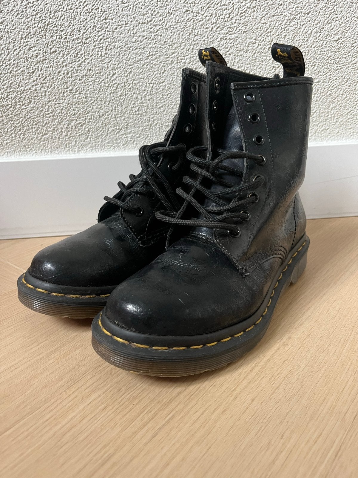 Dr. Martens 1460 Pascal Floral Emboss Laarzen  - maat 36, Ophalen of Verzenden, Gedragen, Zwart, Lage of Enkellaarzen
