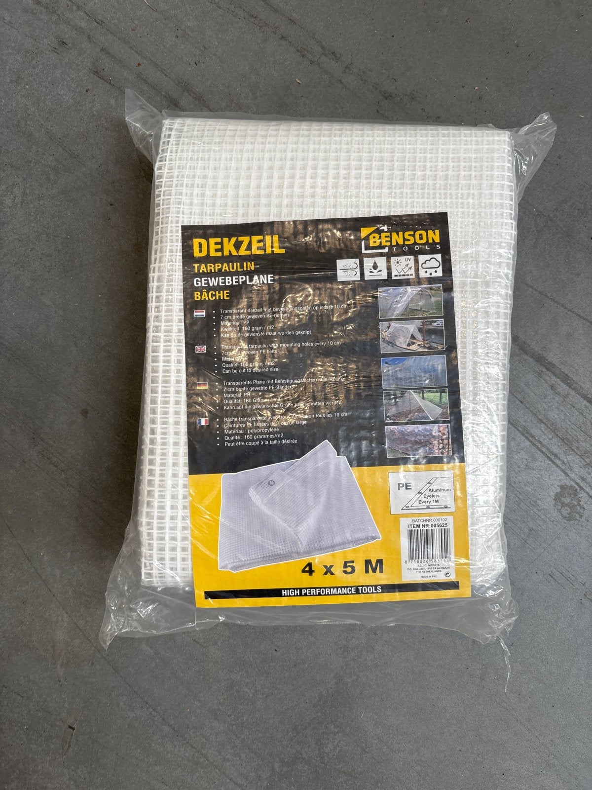 25x Benson Dekzeil 4x5m - Transparant en UV-bestendig, Overige typen, Nieuw, Ophalen of Verzenden, 4 tot 6 meter