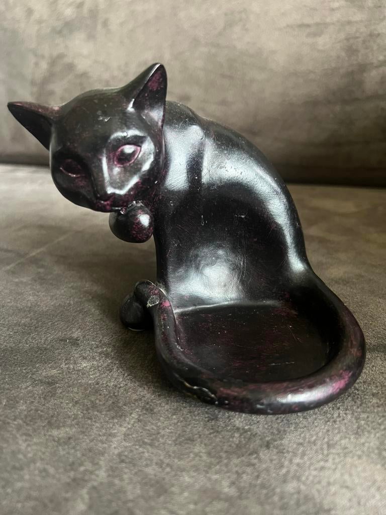 Theelicht Houder Kat / Hars., Ophalen of Verzenden, Zo goed als nieuw, Dier
