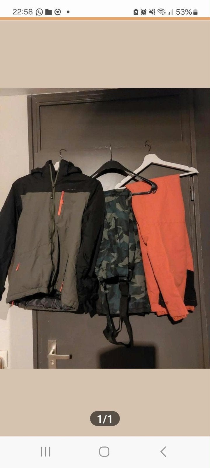 Skijas met 2 ski of snowbord broeken, Ophalen of Verzenden, Zo goed als nieuw, Jongen, Jas
