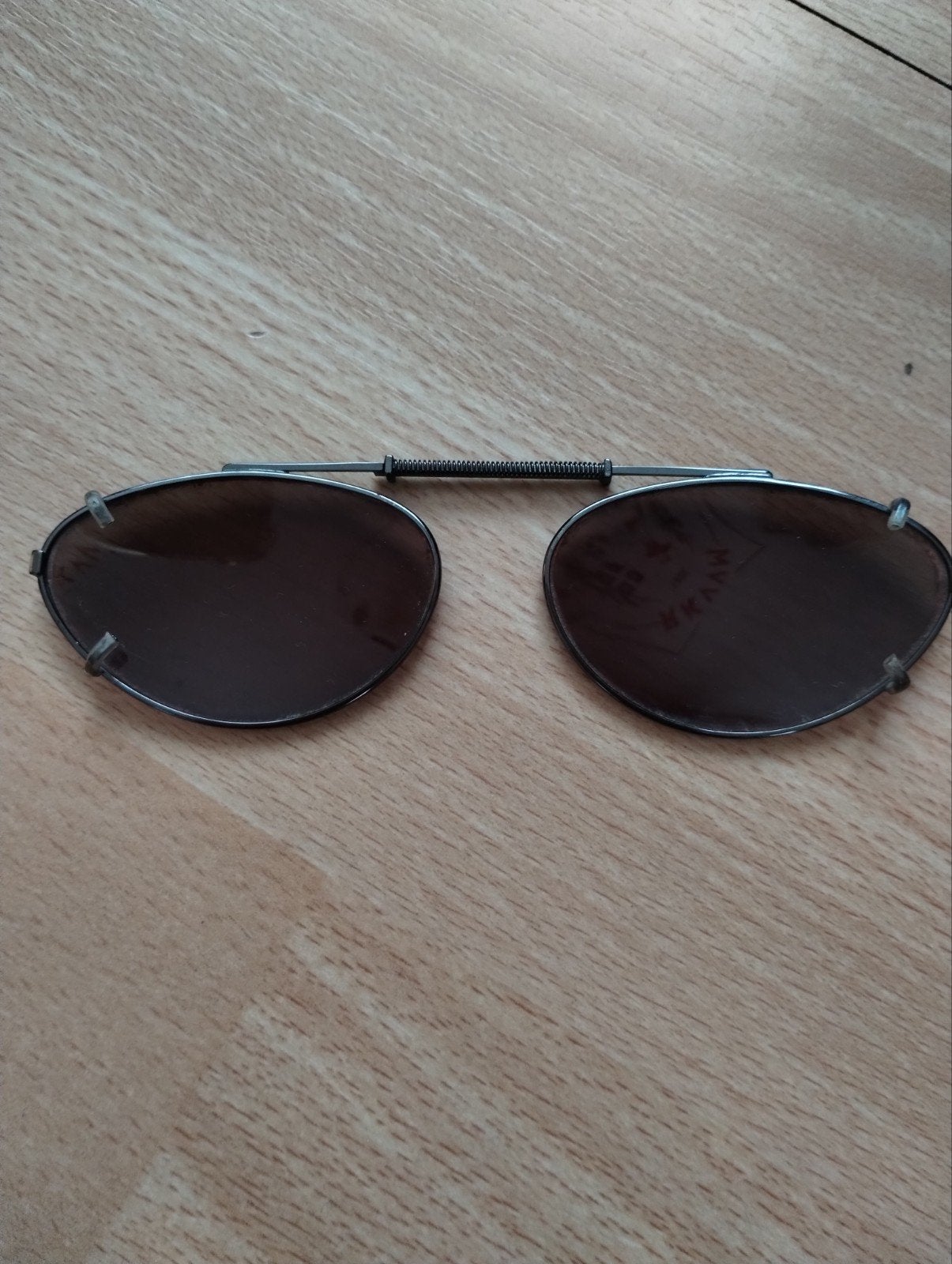 Vintage Clip-on Zonnebril - Bruin Getint, Overige merken, Gebruikt, Zonnebril, Bruin