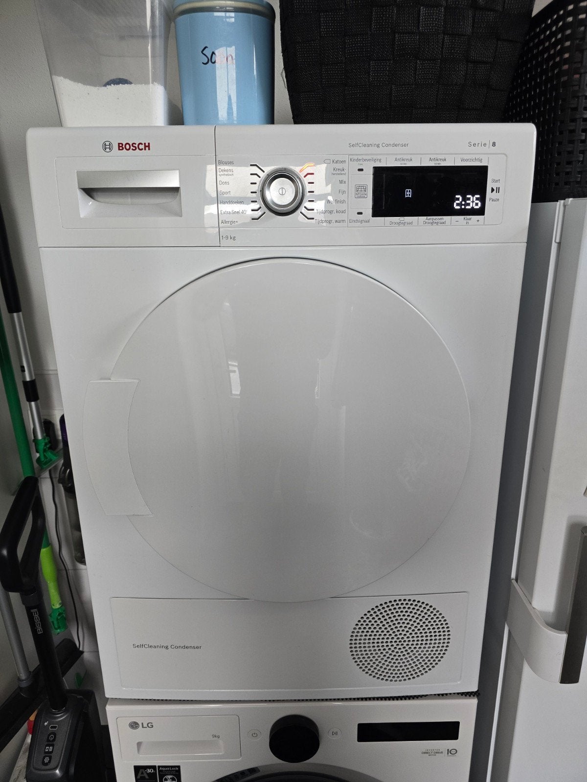 Bosch Serie 8 Warmtepompdroger - Zuinig en Stil, Ophalen, Gebruikt, Overige typen, 8 tot 10 kg
