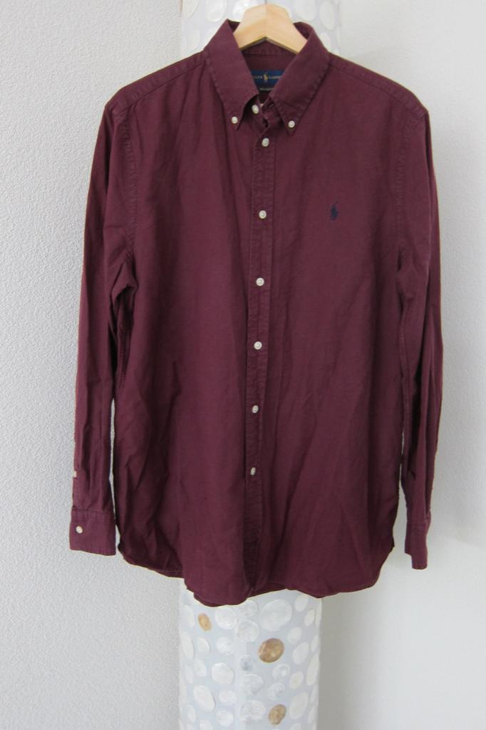Ralph lauren overhemd used look paars relaxed fit l 170 176, Kinderen en Baby's, Kinderkleding | Maat 170, Overhemd of Blouse