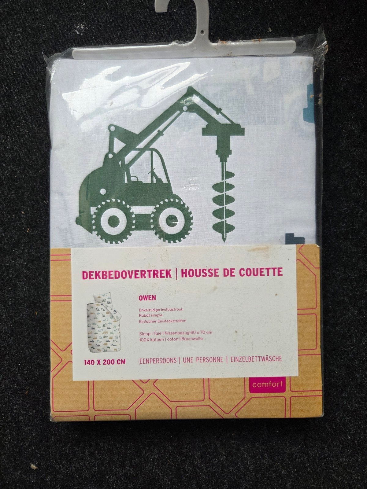 Nieuw Owen Dekbedovertrek Graafmachine 140x200cm Katoen, Ophalen of Verzenden