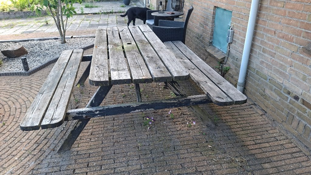 Picknicktafel, Tuin en Terras, Tuinbanken, Ophalen, Gebruikt, Hout