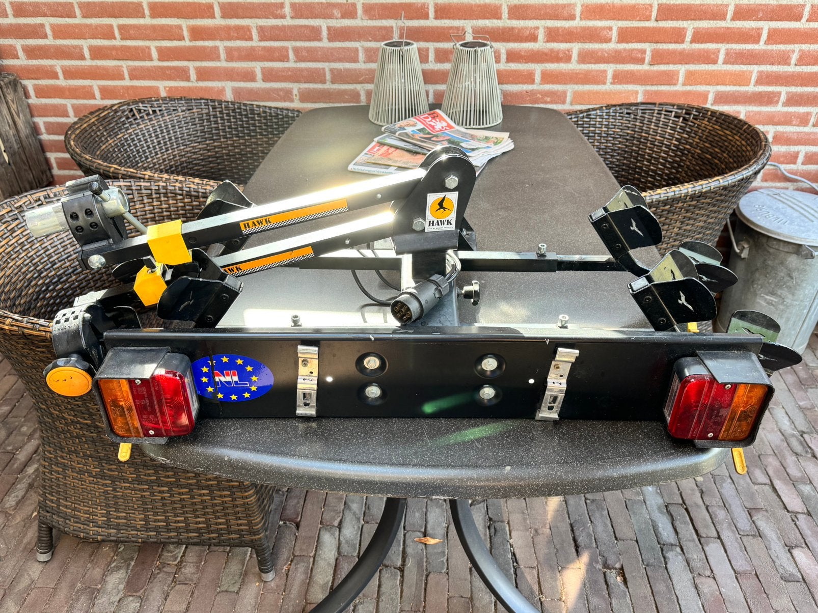 Spinder Hawk fietsendrager, Ophalen, 2 fietsen, Gebruikt, Trekhaakdrager