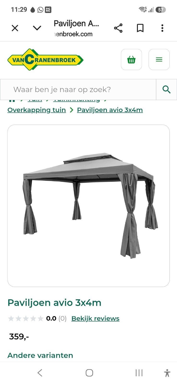 paviljoen avio 3 bij 4, Tuin en Terras, Partytenten, Ophalen, Minder dan 5 meter, Paviljoen