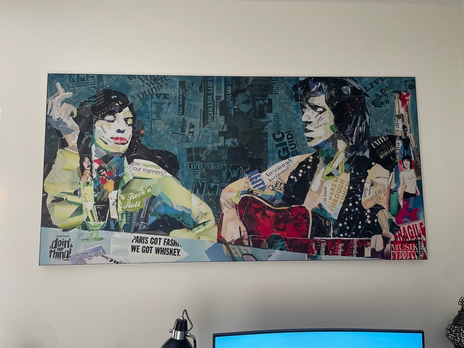 Mick & Keith Pop Art Schilderij - 160x80 cm, Ophalen, Portret of Personen, Handgeschilderd, Gemengde techniek