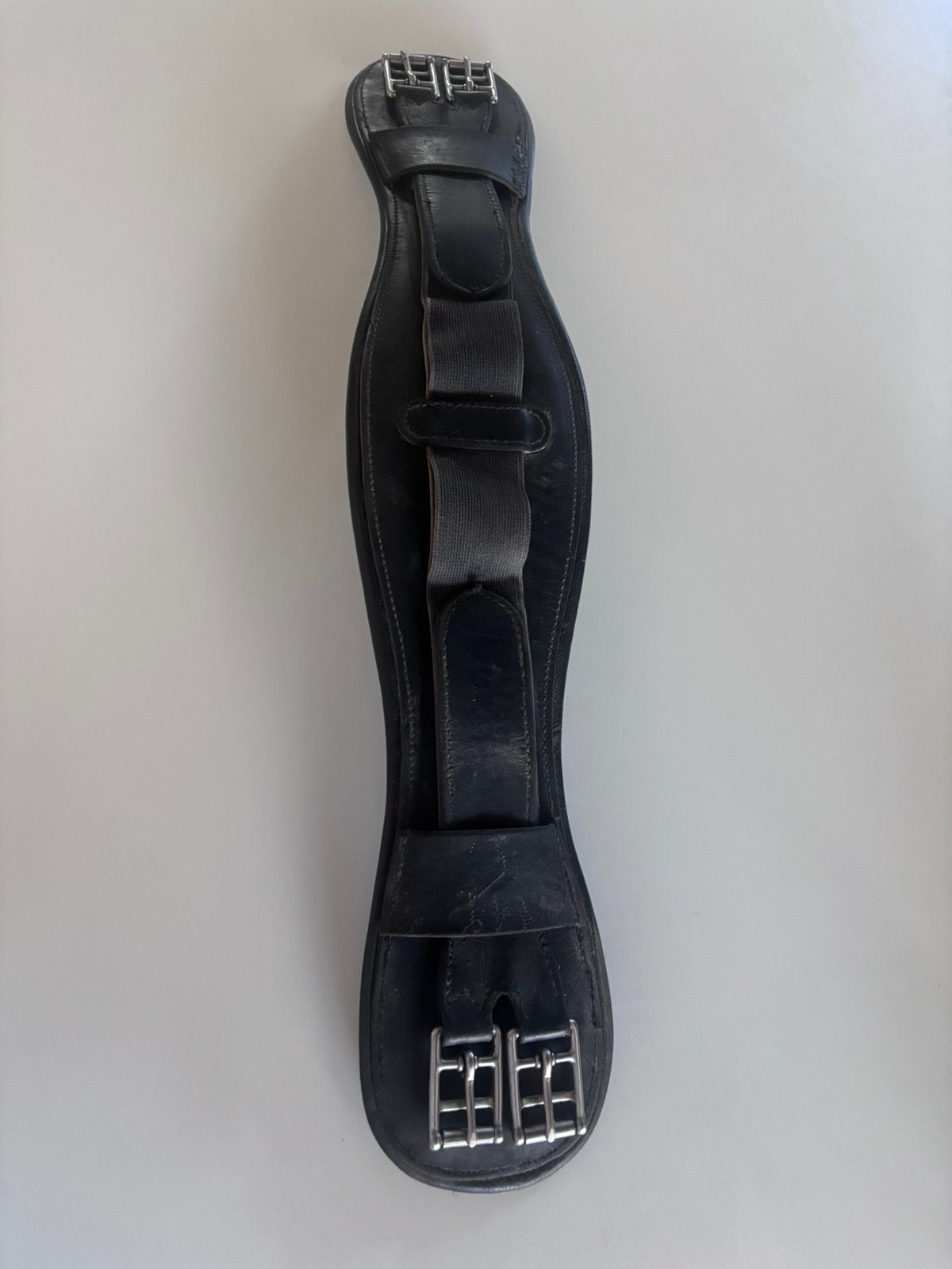 Leren singel 70cm anatomisch gevormd, Dieren en Toebehoren, Gebruikt, Ophalen of Verzenden, Zwart, Singel