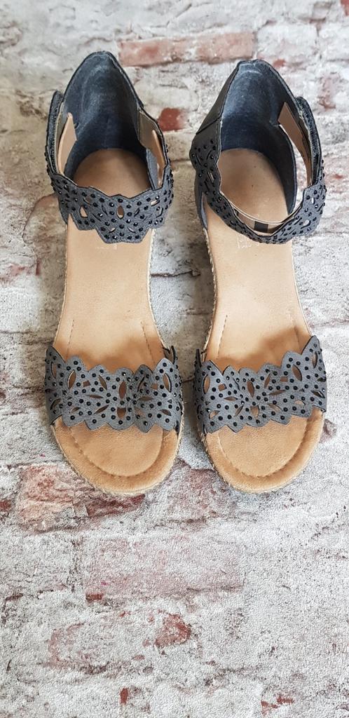 Rieker sandalen mt.38, Zo goed als nieuw, Grijs, Rieker, Sandalen of Muiltjes