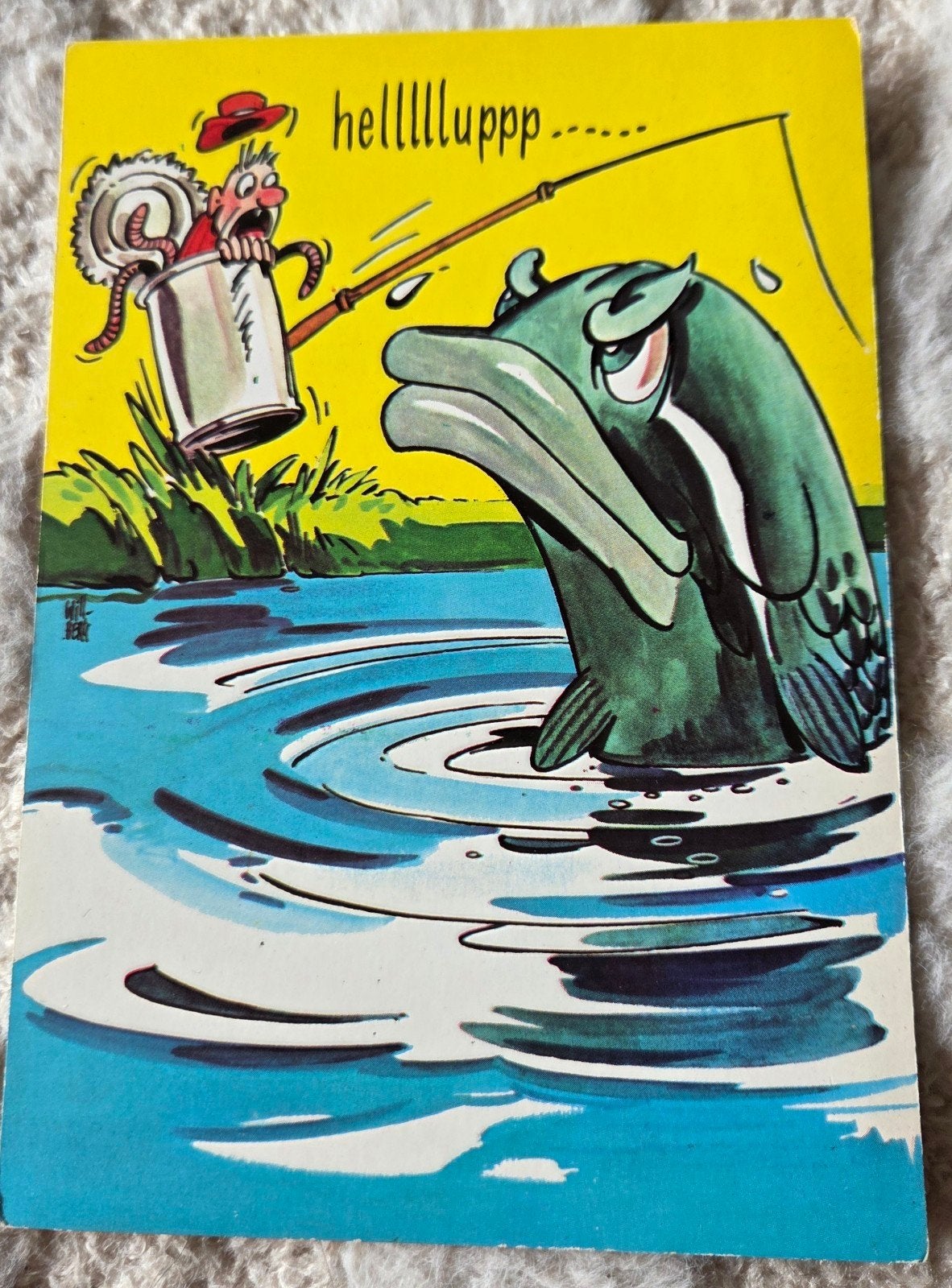 Visser met Grote Vis - Humoristisch, Verzenden, 1960 tot 1980, Ongelopen, Overige thema's