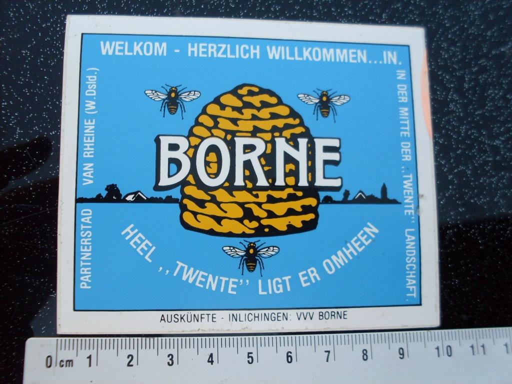 sticker plaats gemeente borne heel twente ligt er omheen bij, Verzenden, Zo goed als nieuw, Overige typen