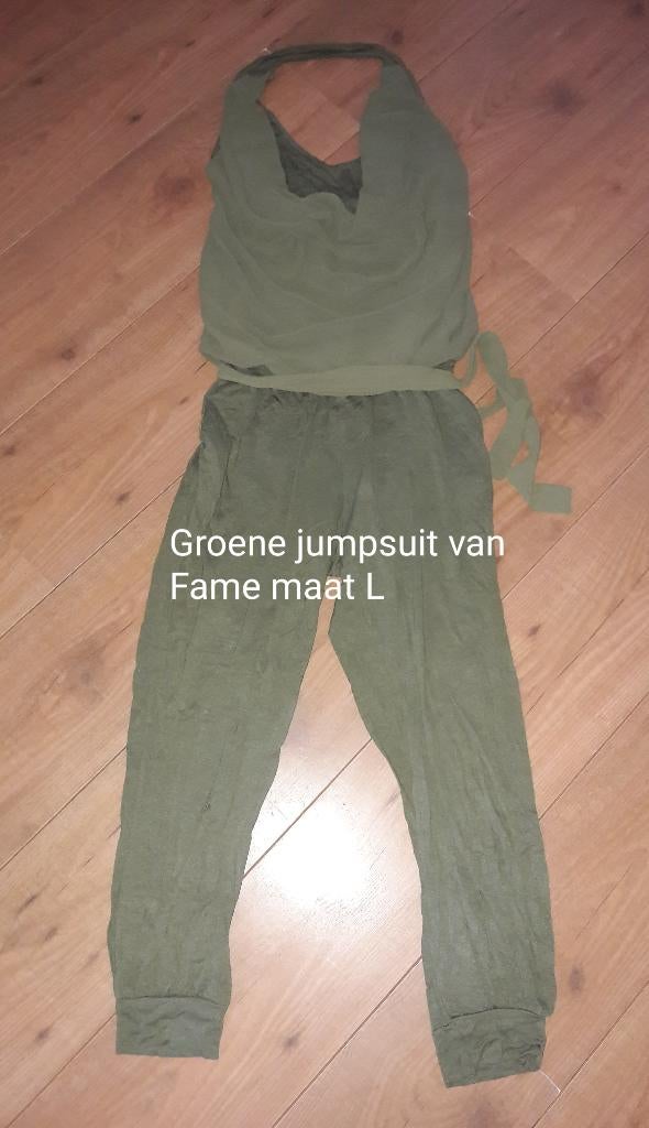 Groene jumpsuit van Fame Maat L, Kleding | Dames, Maat 38/40 (M), Fame, Ophalen of Verzenden, Zo goed als nieuw