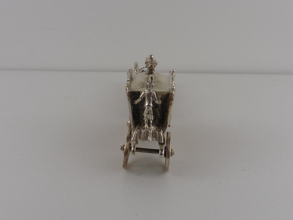 Zilveren miniatuur Gouden Koets met 6 paarden            Z67, Ophalen of Verzenden, Zilver