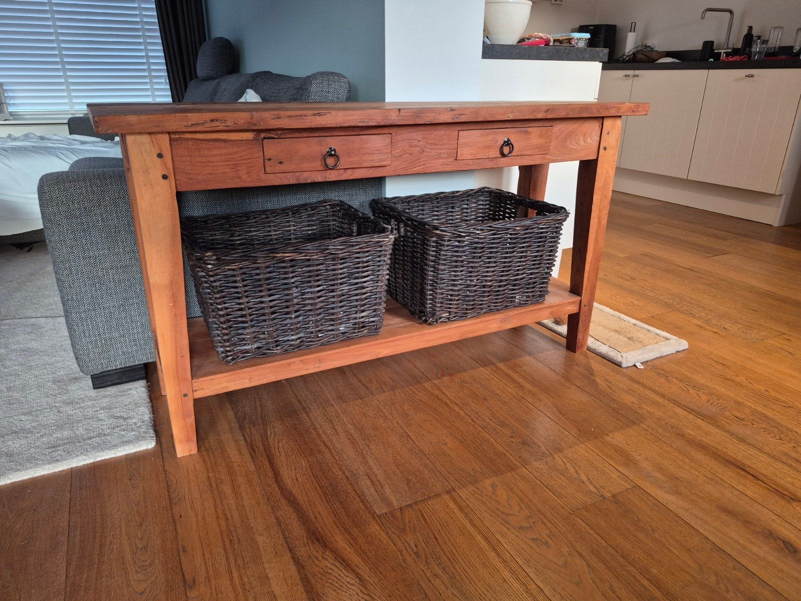 Sidetable met lades en plank, Gebruikt, Ophalen of Verzenden, Landelijk, Rustiek, Industrieel, 60 cm of meer