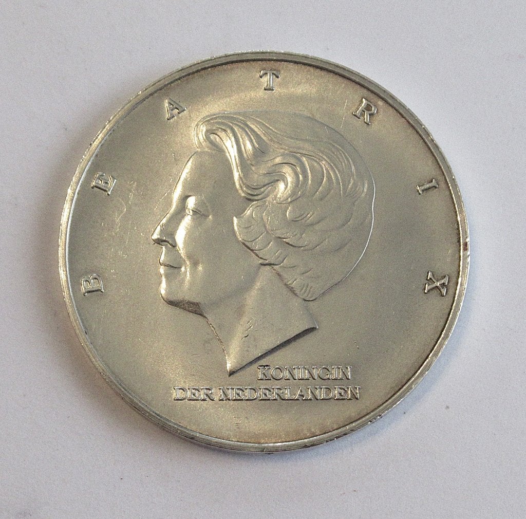 Het Marshall tientje Nederland 10 gulden zilveren munt, 1997, Ophalen of Verzenden, Koningin Beatrix, 10 gulden, Zilver