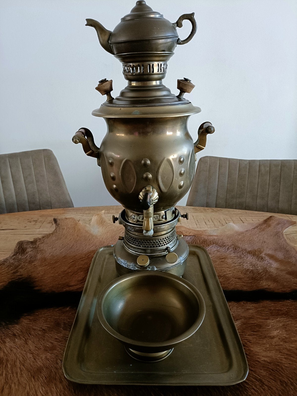 Antieke Samovar - Messing/Koper, Ophalen of Verzenden