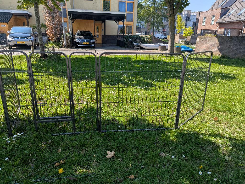 Puppyren, hondenren - 8 panelen met deur – 80 cm hoog, Ophalen, 110 cm of meer