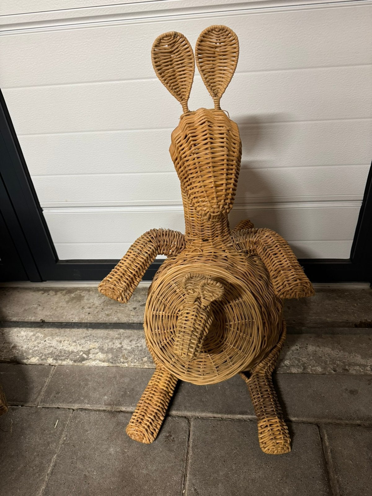 Vintage rotan kangoeroe mand, Antiek en Kunst, Ophalen